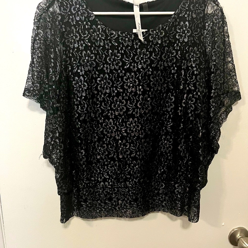 Elegant Black Lace Women's Top